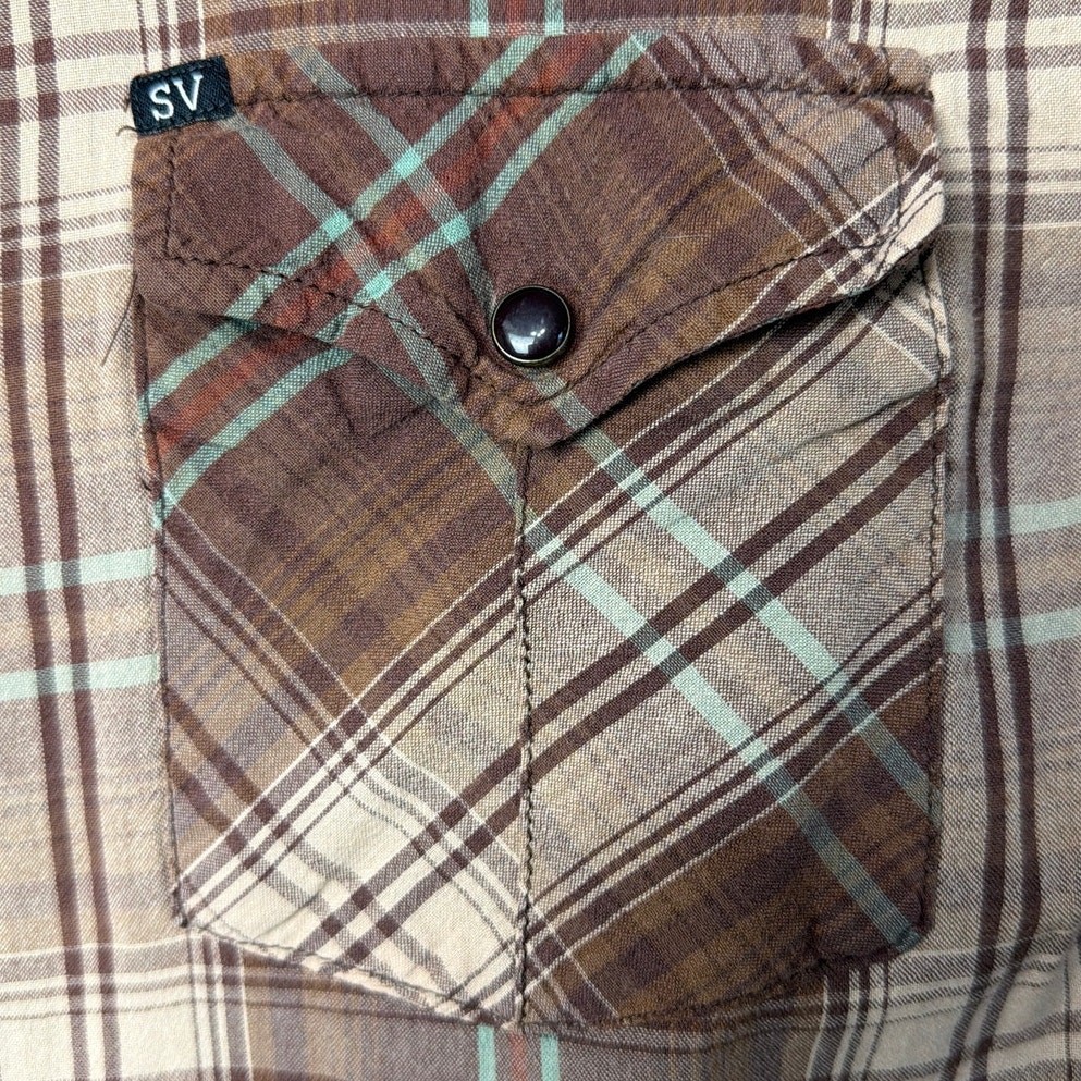 Salt Valley Womens Western Shirt Black Pearl Snap Lightweight Workwear Size L