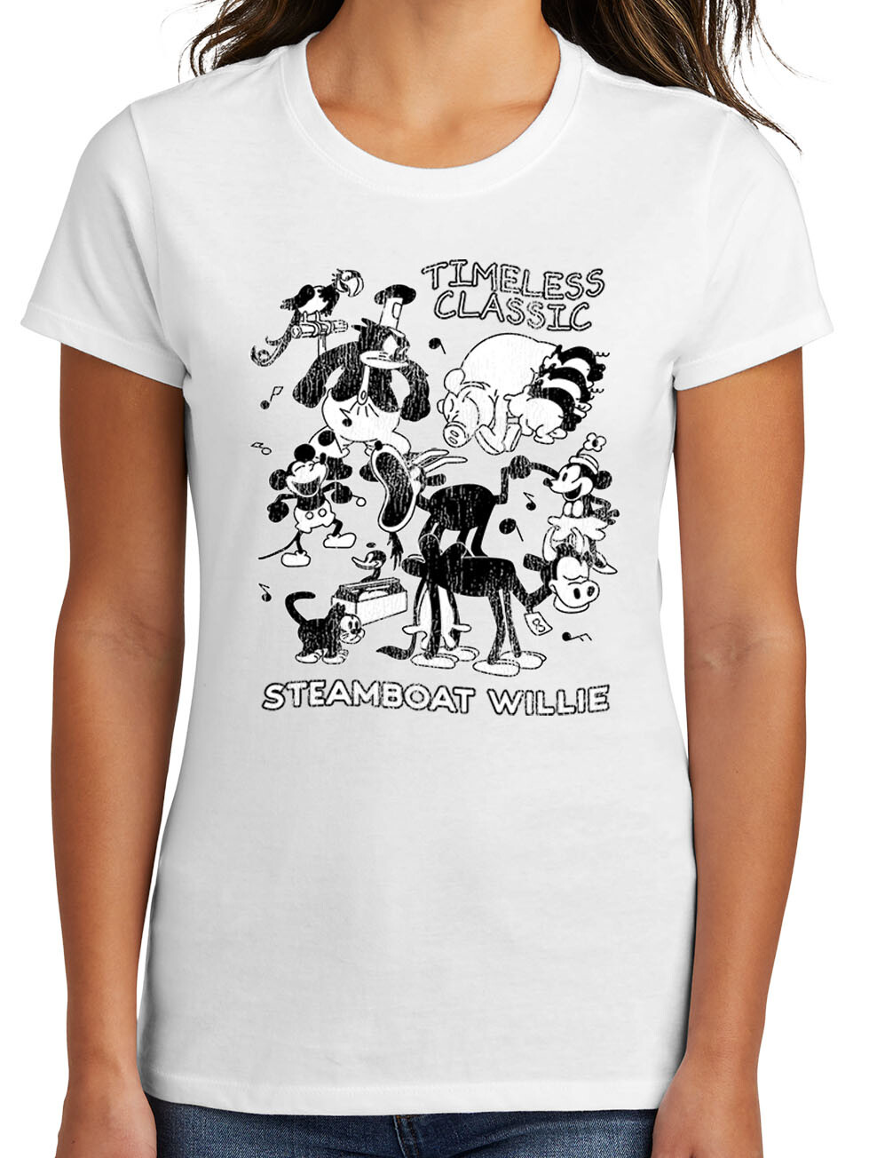 Womens Steamboat Willie T-Shirt – Vintage Timeless Classic Cartoon Shirt