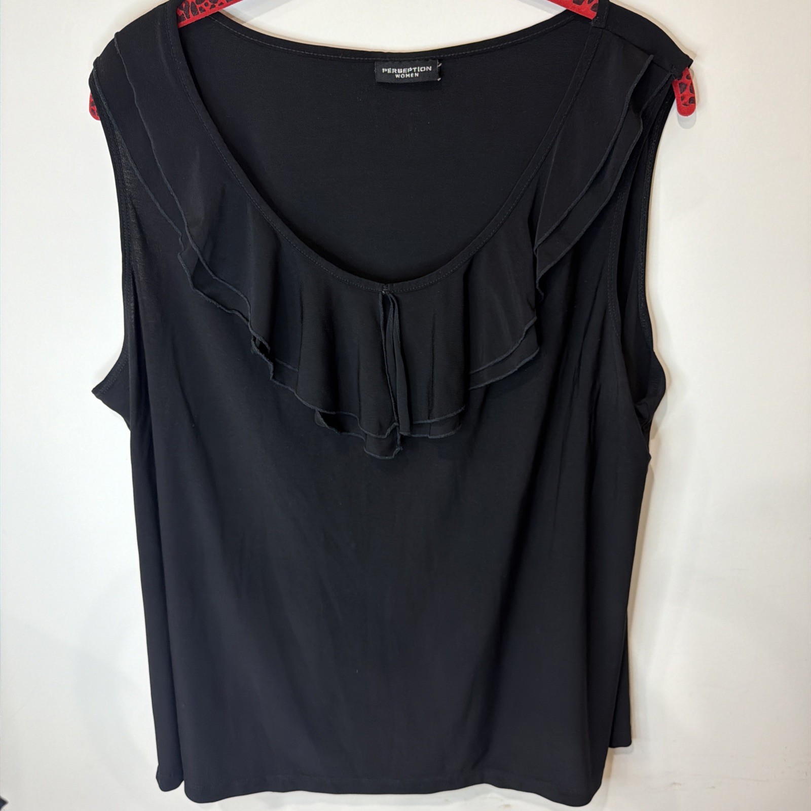 Perception Women’s 2XL Black Sleeveless Pullover Blouse Business Formal Casual