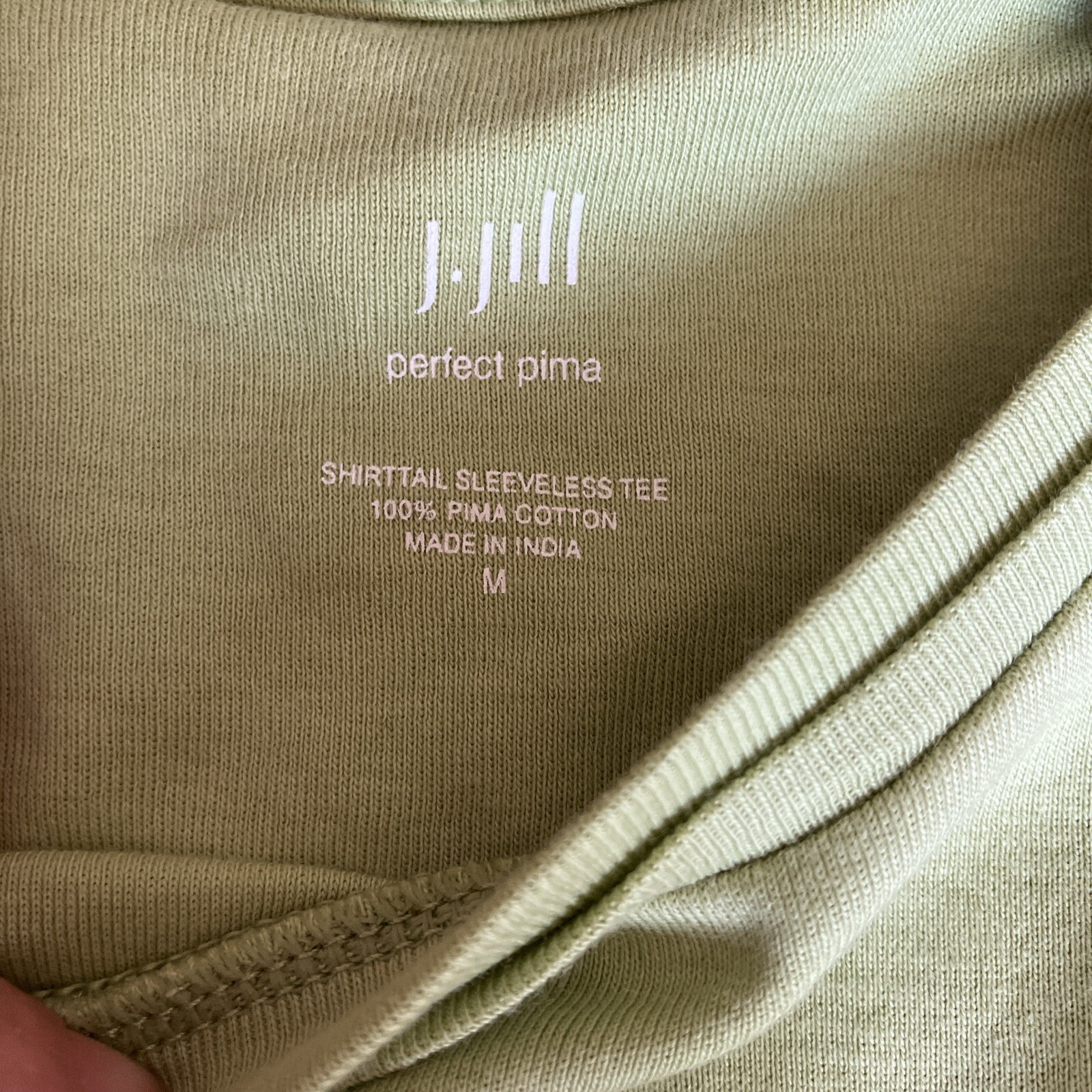 J. Jill Perfect Pima 100% Pima Cotton Medium Pea Pod Green Tank Top India