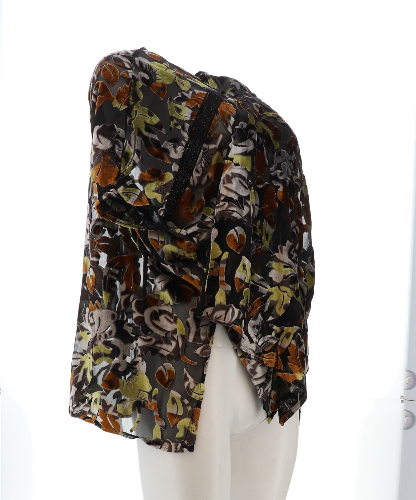 Colleen Lopez Burnout Velvet Ruana BLACK M/L NWOT (147)