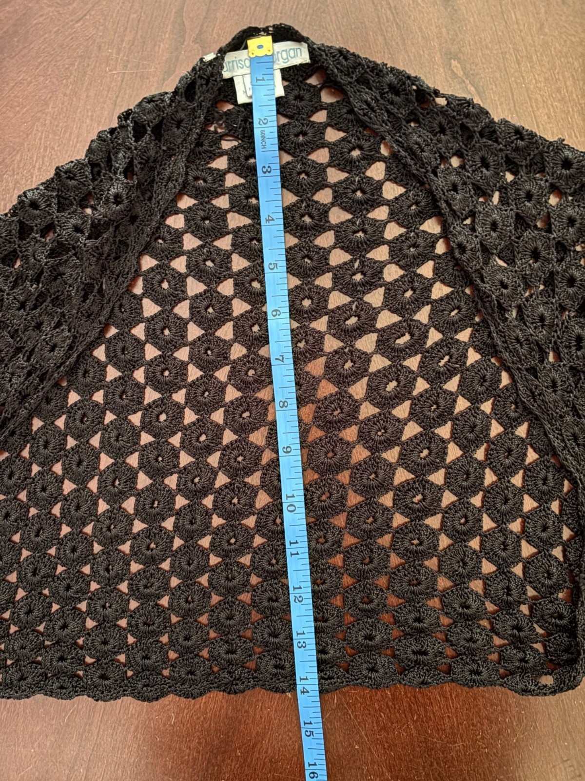 Vintage Y2K Harrison Morgan Black Boho Crochet Knit Bolero Fits Like a Medium