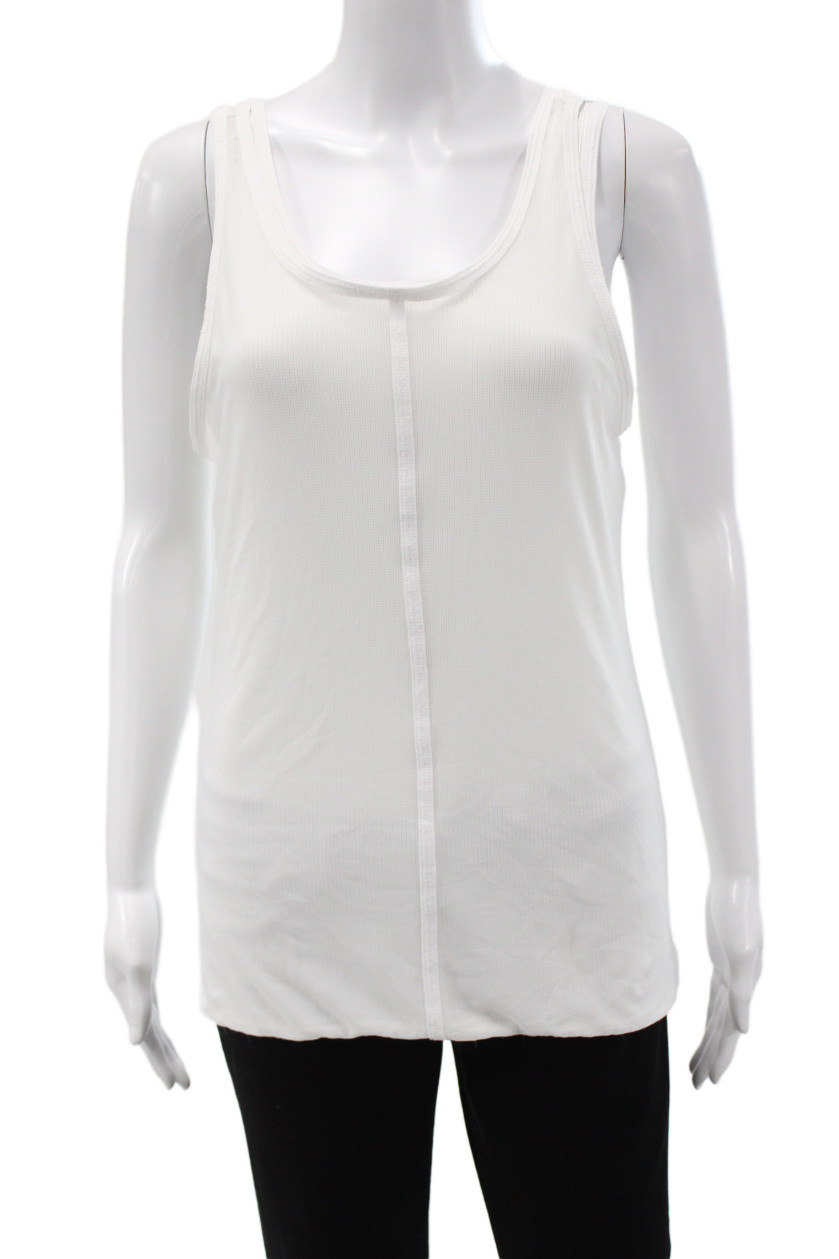 Adidas by Stella McCartney Women Basic White Sleeveless Tank Round Neck Size M