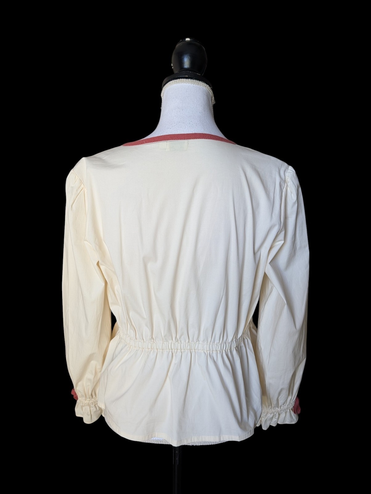 Spartina 449 Joni Tie Front Blouse Buttercream Ivory Size Medium Long Sleeve