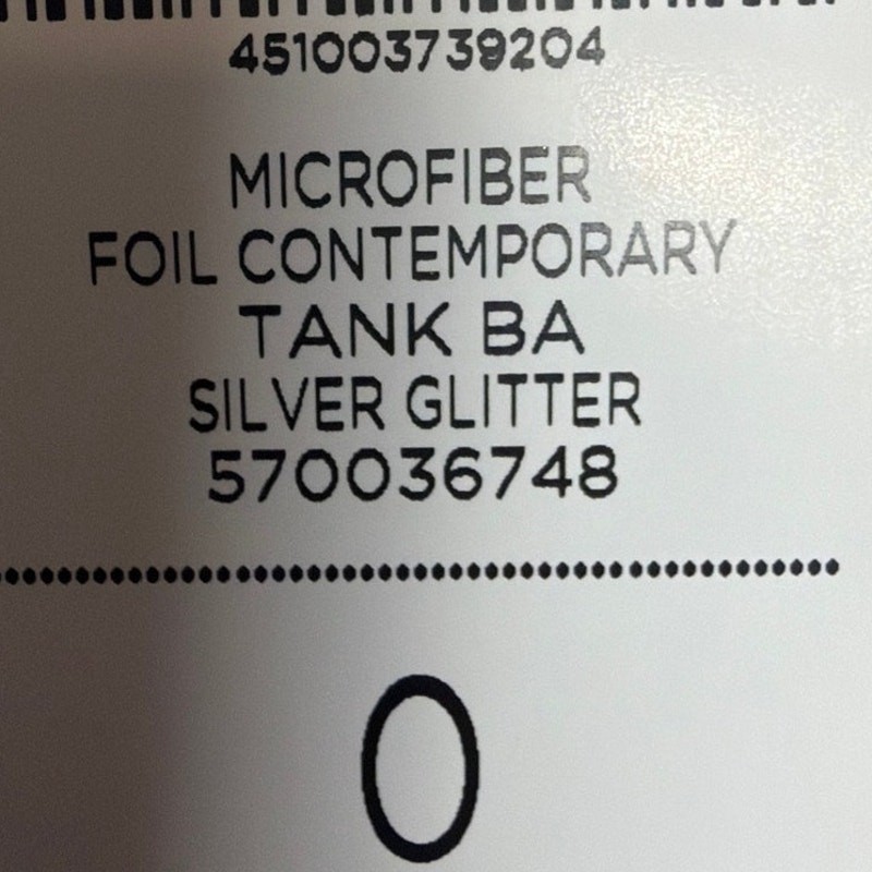 Chico’s Silver Foil Microfiber Tank Top Metallic Sleeveless Stretch Size 0 S