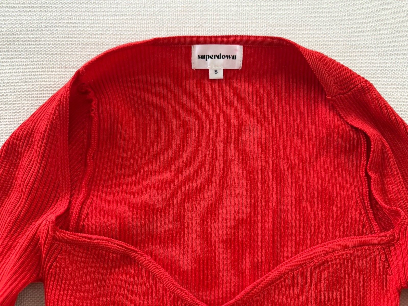 EUC Superdown Naomi Sweetheart Red Bodysuit Size Small