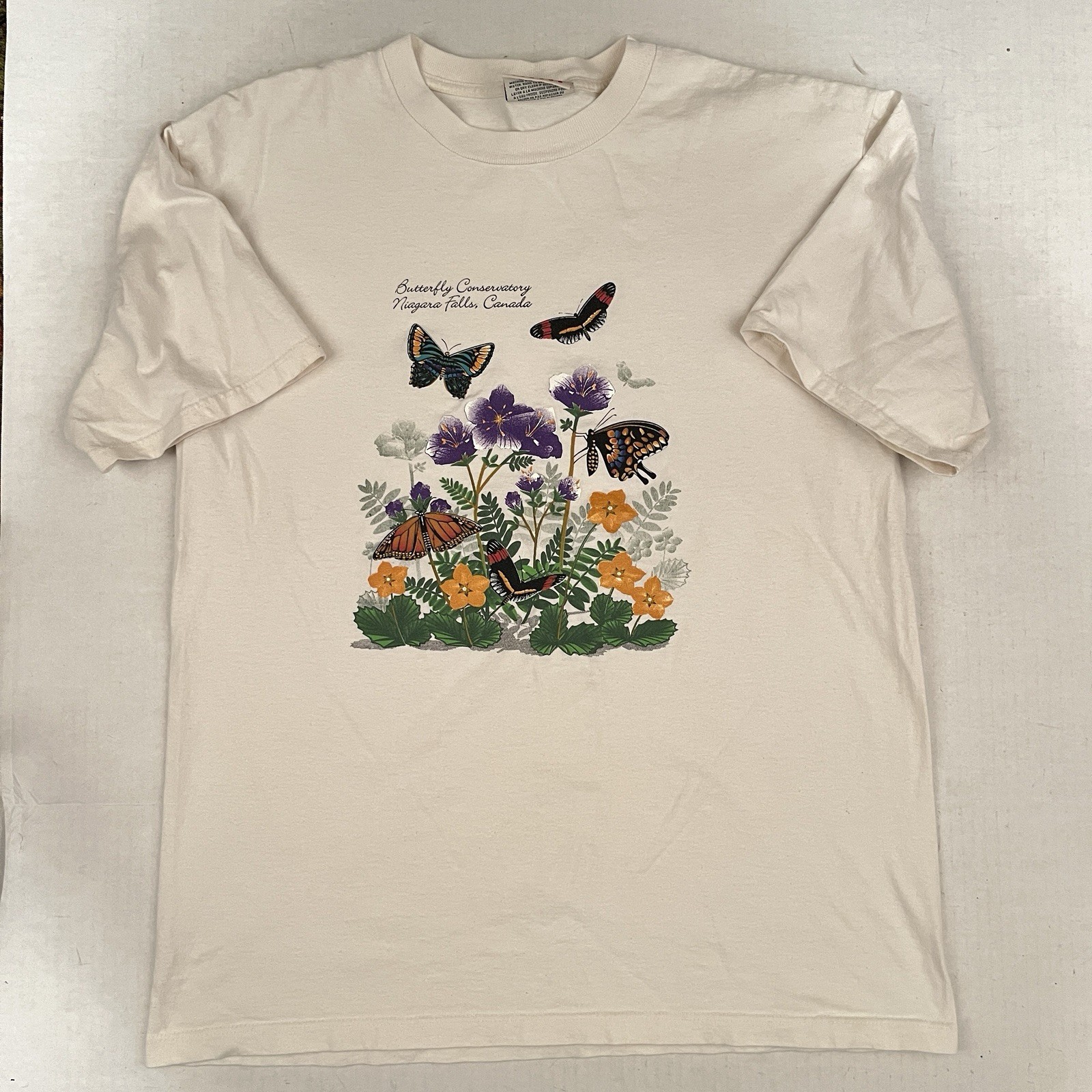 Butterfly Conservatory Shirt Large L Graphic Niagara Falls Canada, Butterflies
