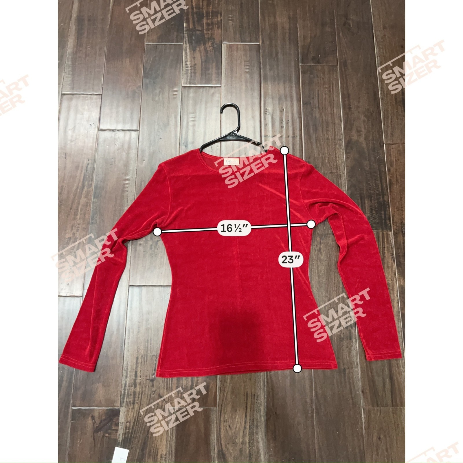 Jonden By Linda Leal Red Velvet Long Sleeve Crew Neck Top Vampirecore 80s Retro