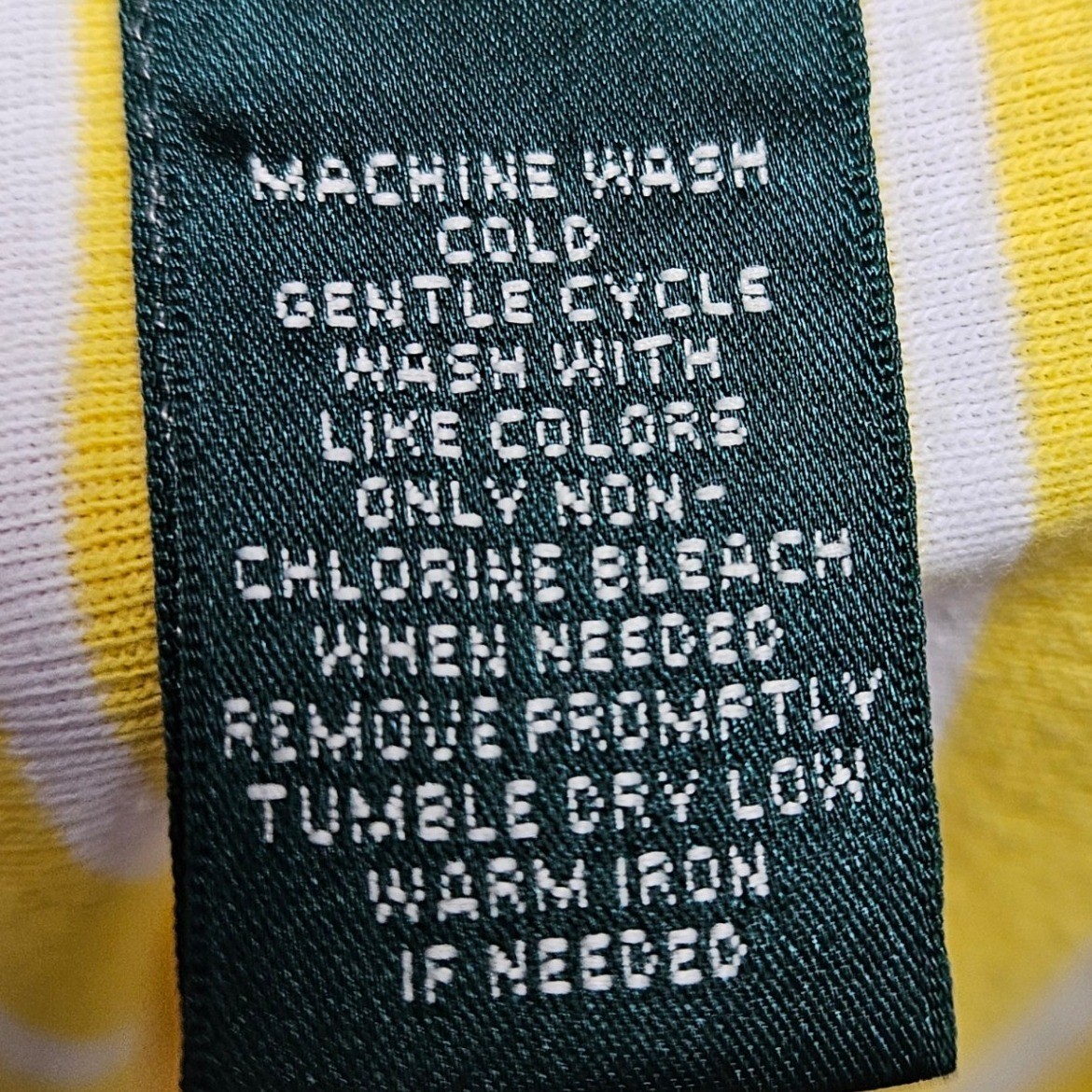 Lauren Ralph Lauren Green Label Striped Tee M Yellow White LRL Embroidered Logo