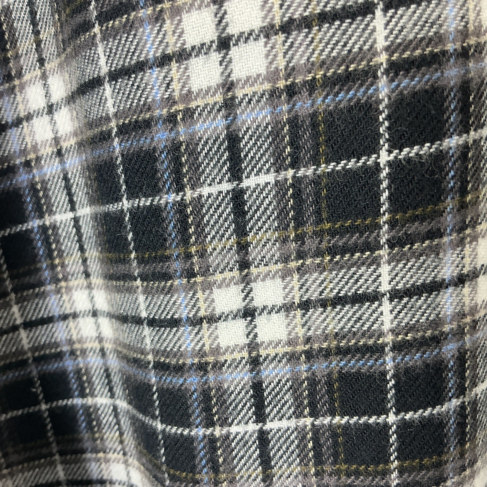 Marks & Spencer Shirt Size 20 Reg Black Check Brushed 100% Cotton Long Sleeves