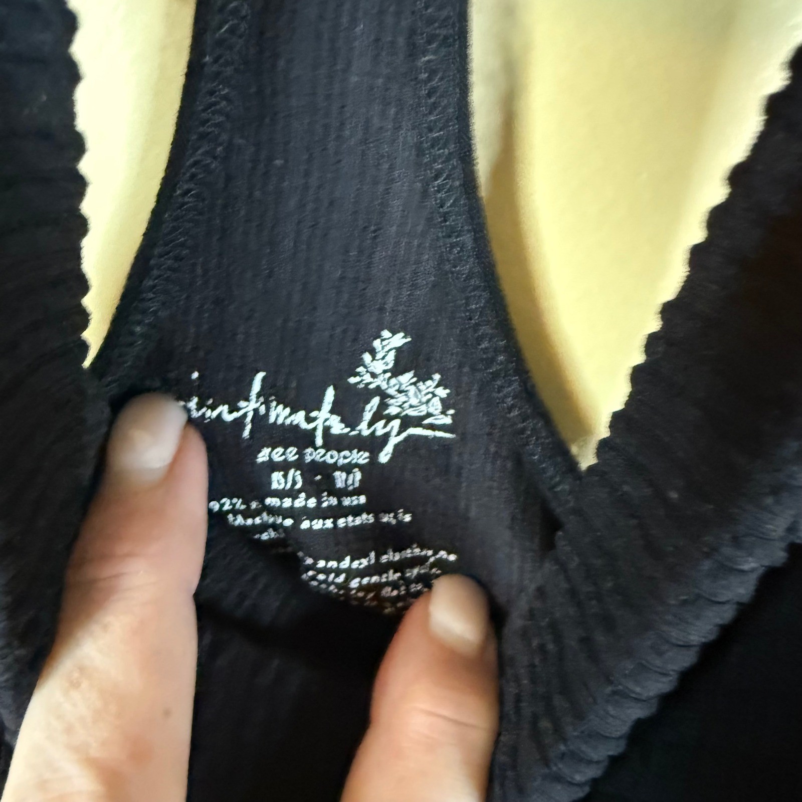 Free People Intimately Crop Top Womens XS/S Black Mock Neck Activewear Racerback