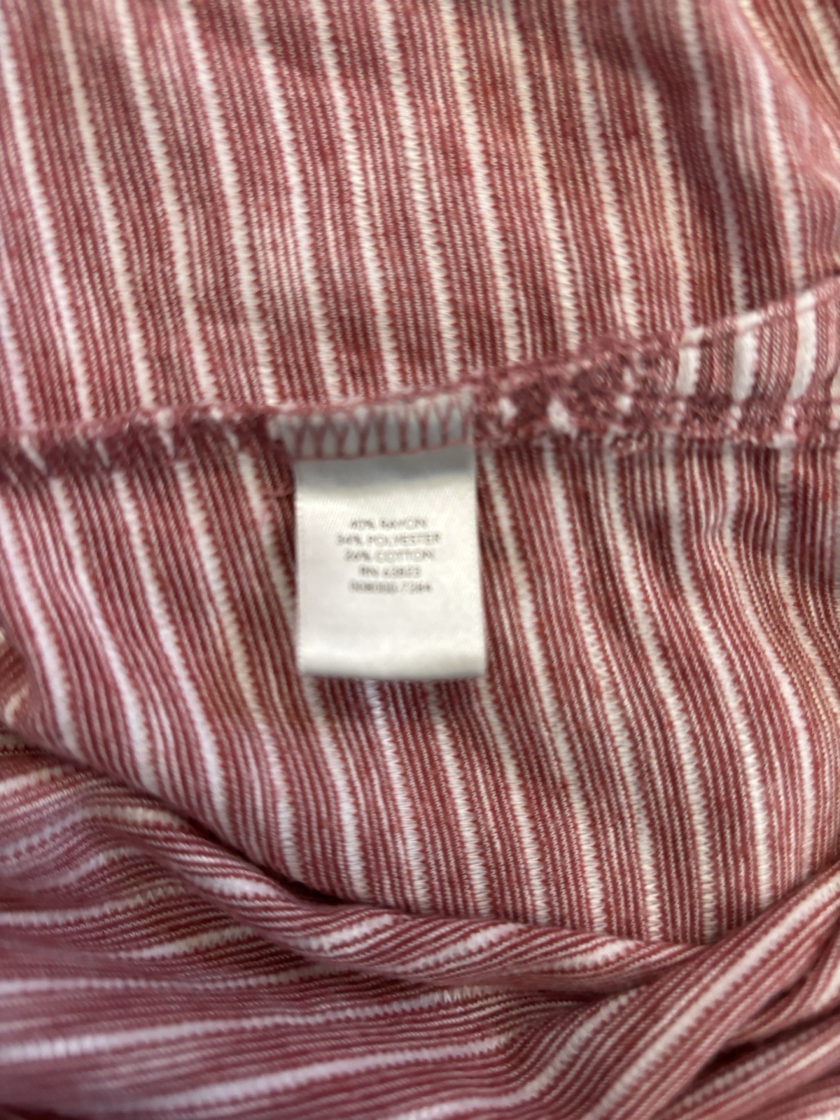 Christopher & Banks Women’s P/XL Striped Pink White 3/4 Sleeve Knit Button Top
