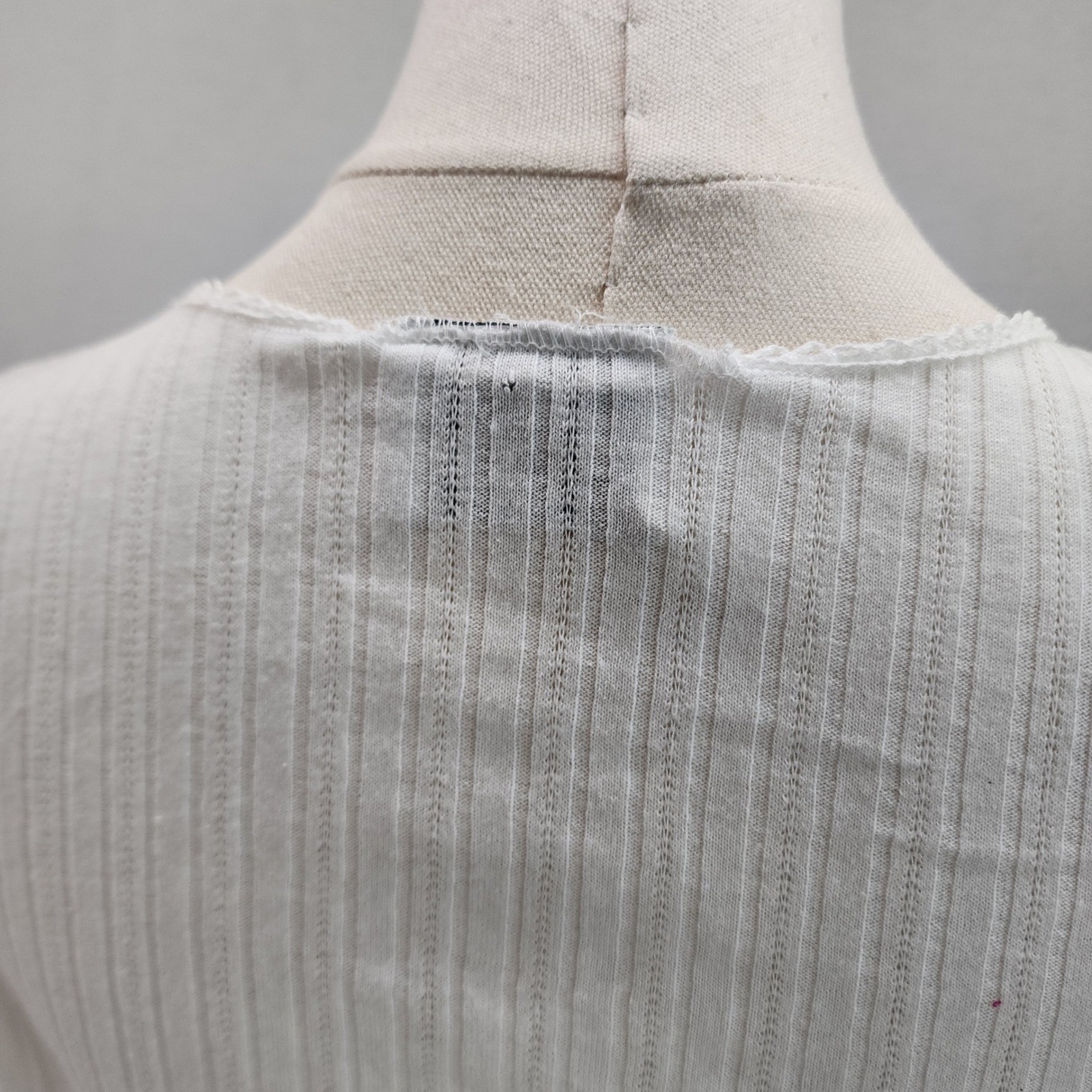 Philly California Top Ribbed Knit White Long Sleeve Lace Trim Black Bow