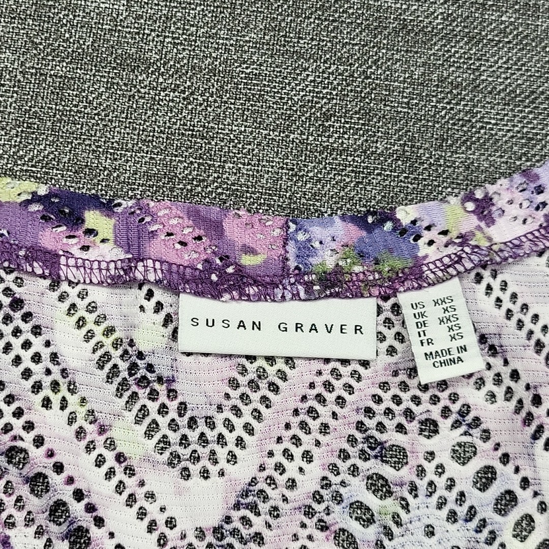Womens Printed Button Dressy Cropped Shrug Top XX-Small Sz Lilac Coverup