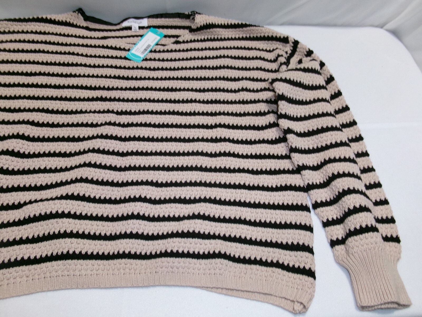 H313 KAILEIGH Galway Long Sleeve Knit Top Taupe Womens Size Large
