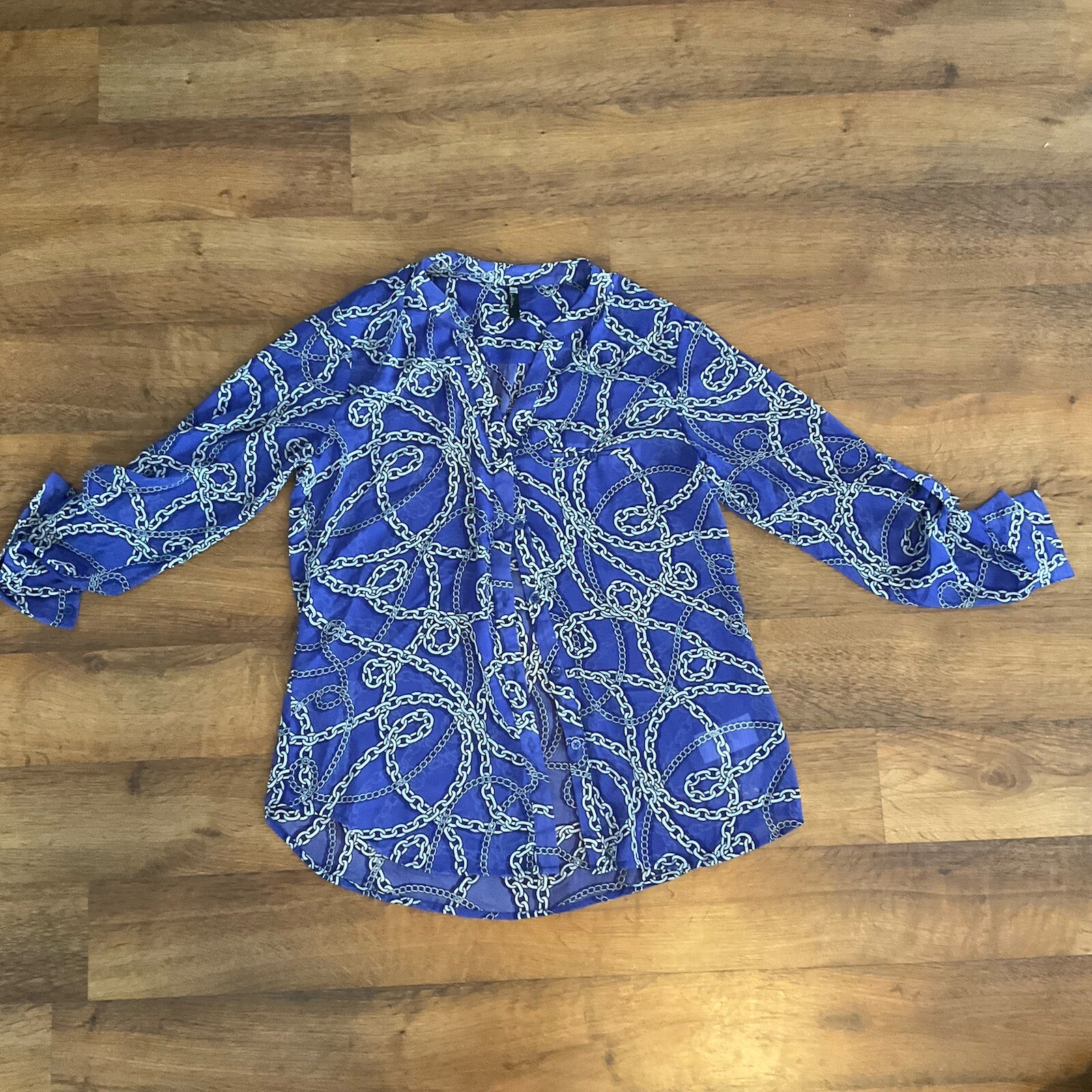 Women’s Large Kut From The Kloth Sheer Button Down Blouse