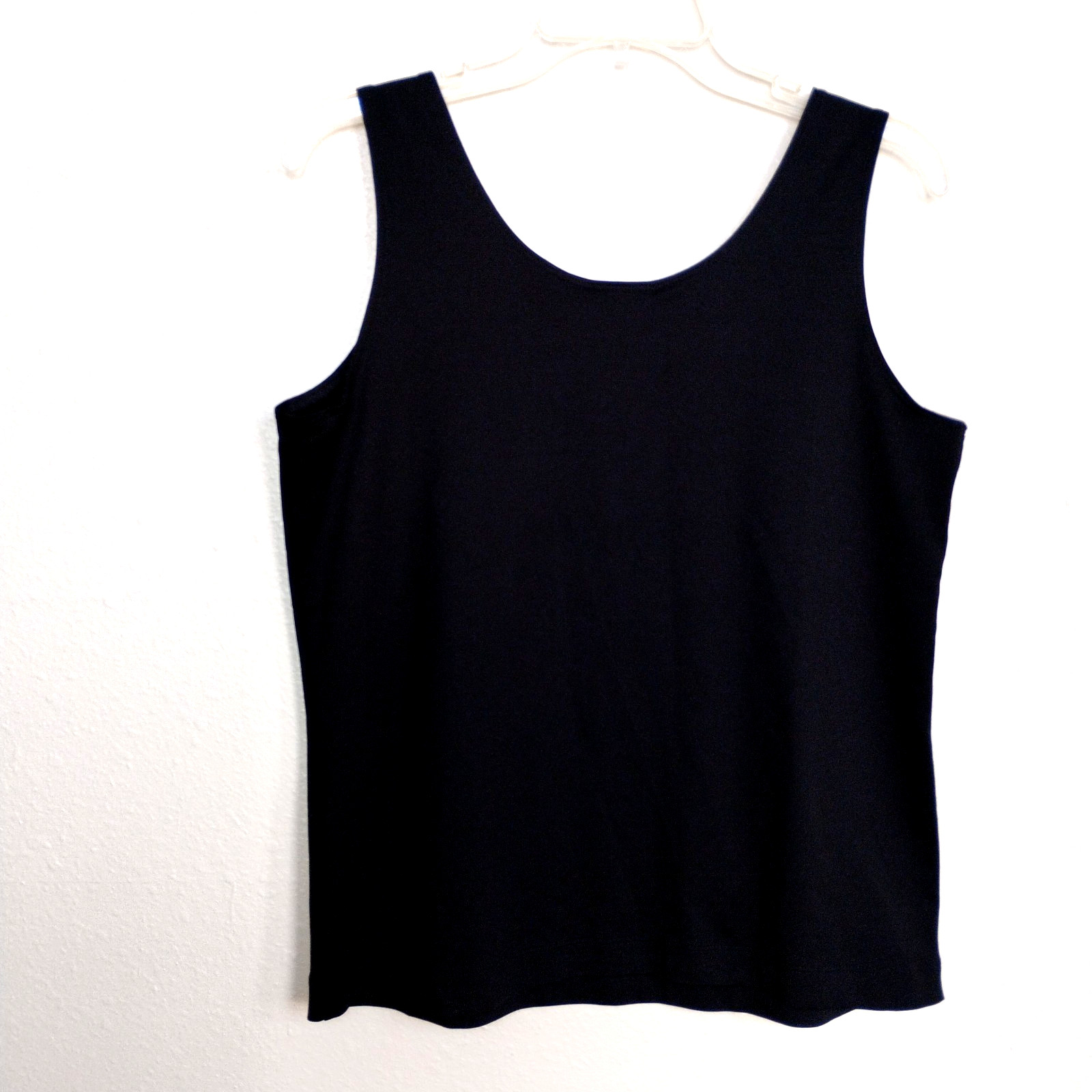 Chico’s Microfiber Tank Top BLACK Nylon Blend Top ~ Size 2 (12-14)