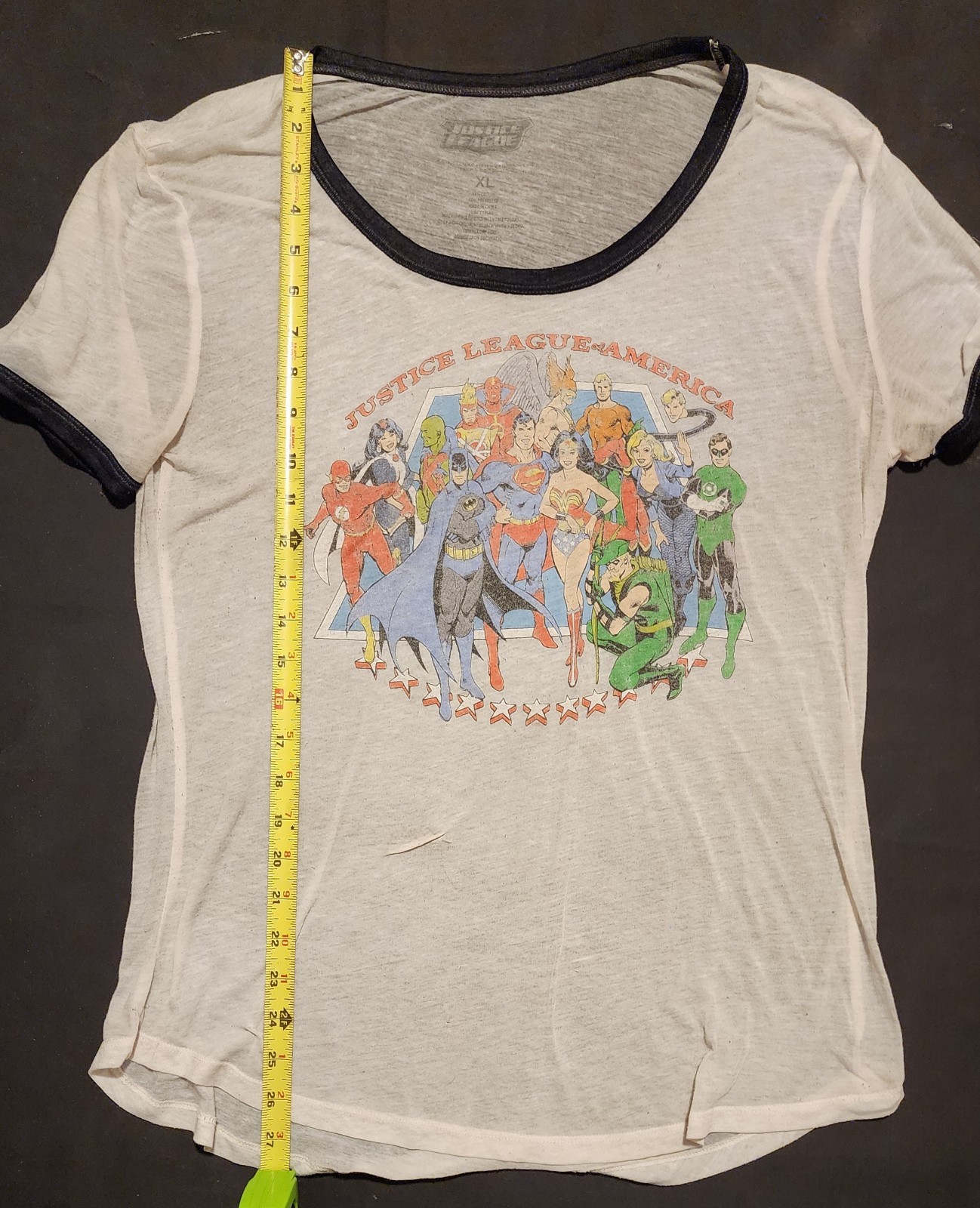 Thrashed Vin 90s DC Comics Justice League America T-Shirt XL Distressed…