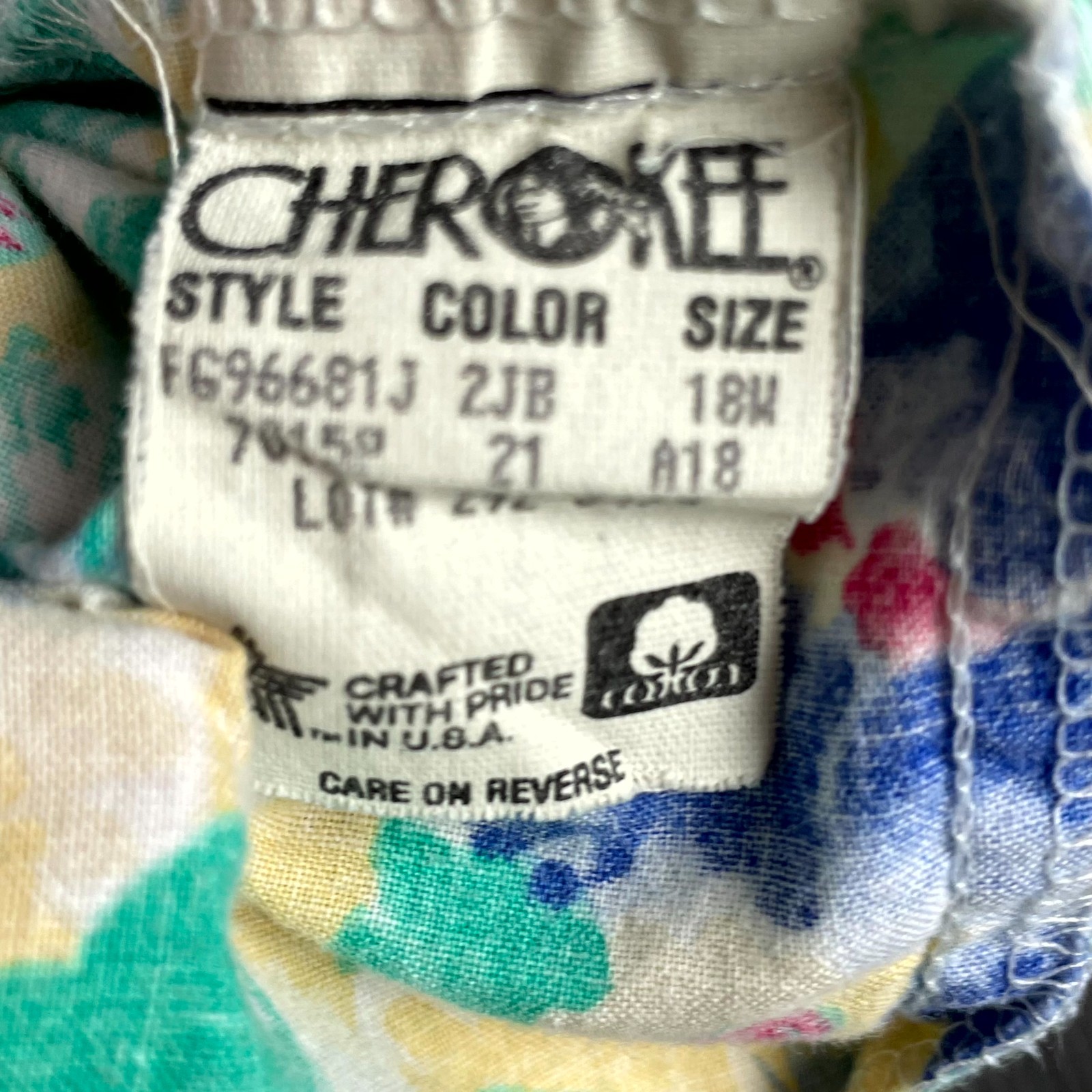 Vintage 90s Cherokee Hawaiian Shirt Womens 18 Floral Button Up Beach Made In USA
