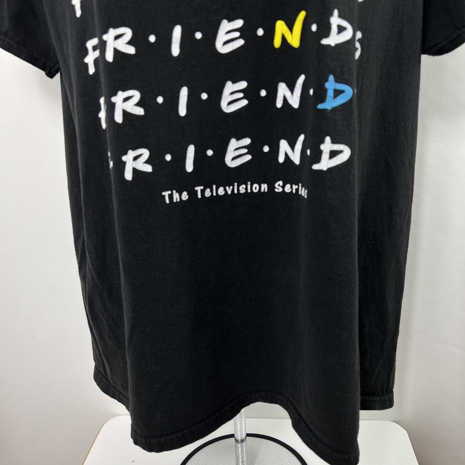 Friends T Shirt Large Black Short Sleeve Crew Neck Tee Womens 100% Cotton Jersey