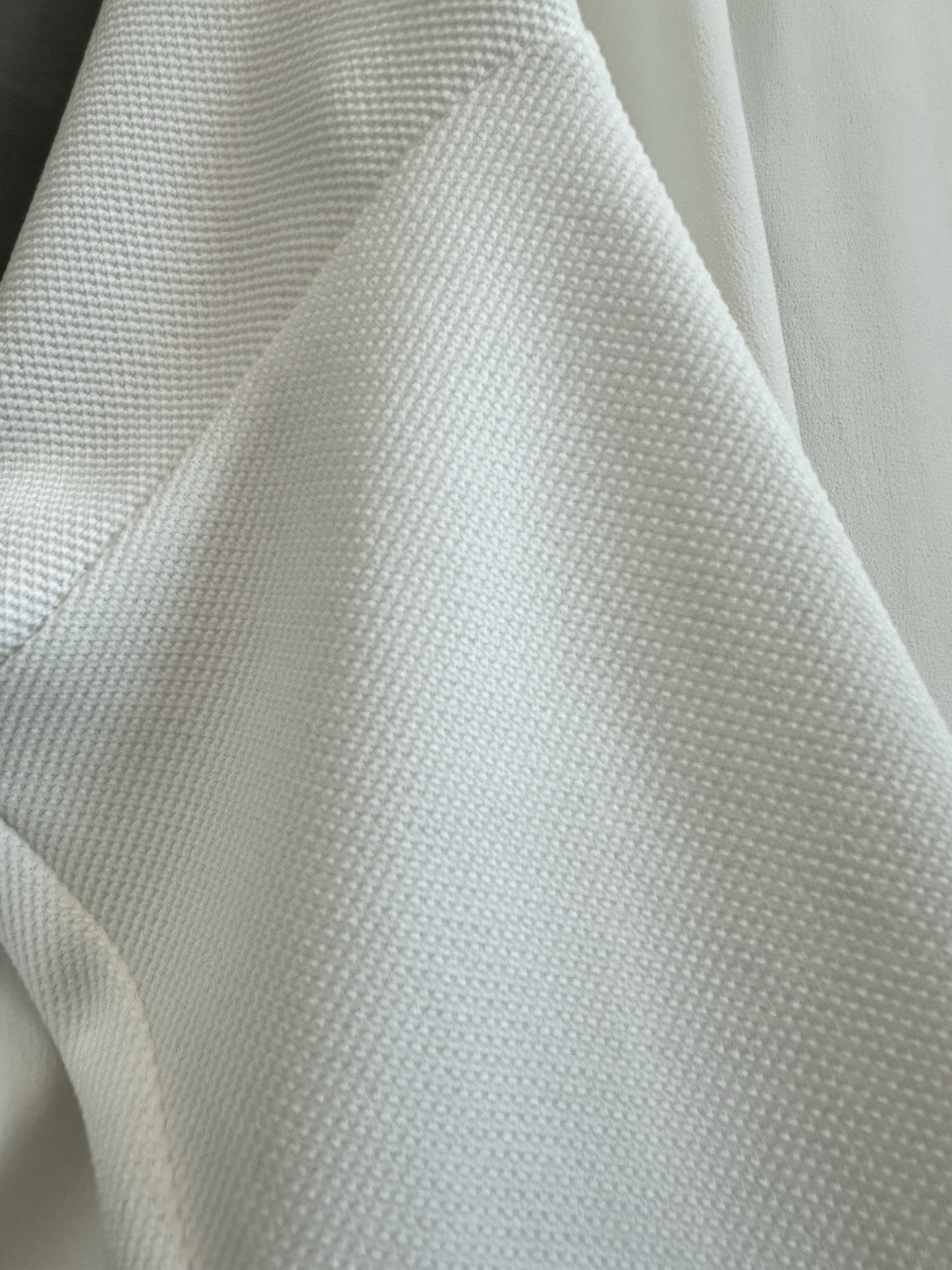 Uterqüe Ivory High Low Blouse M Viscose Front Textured 3/4 Sleeves Oversized
