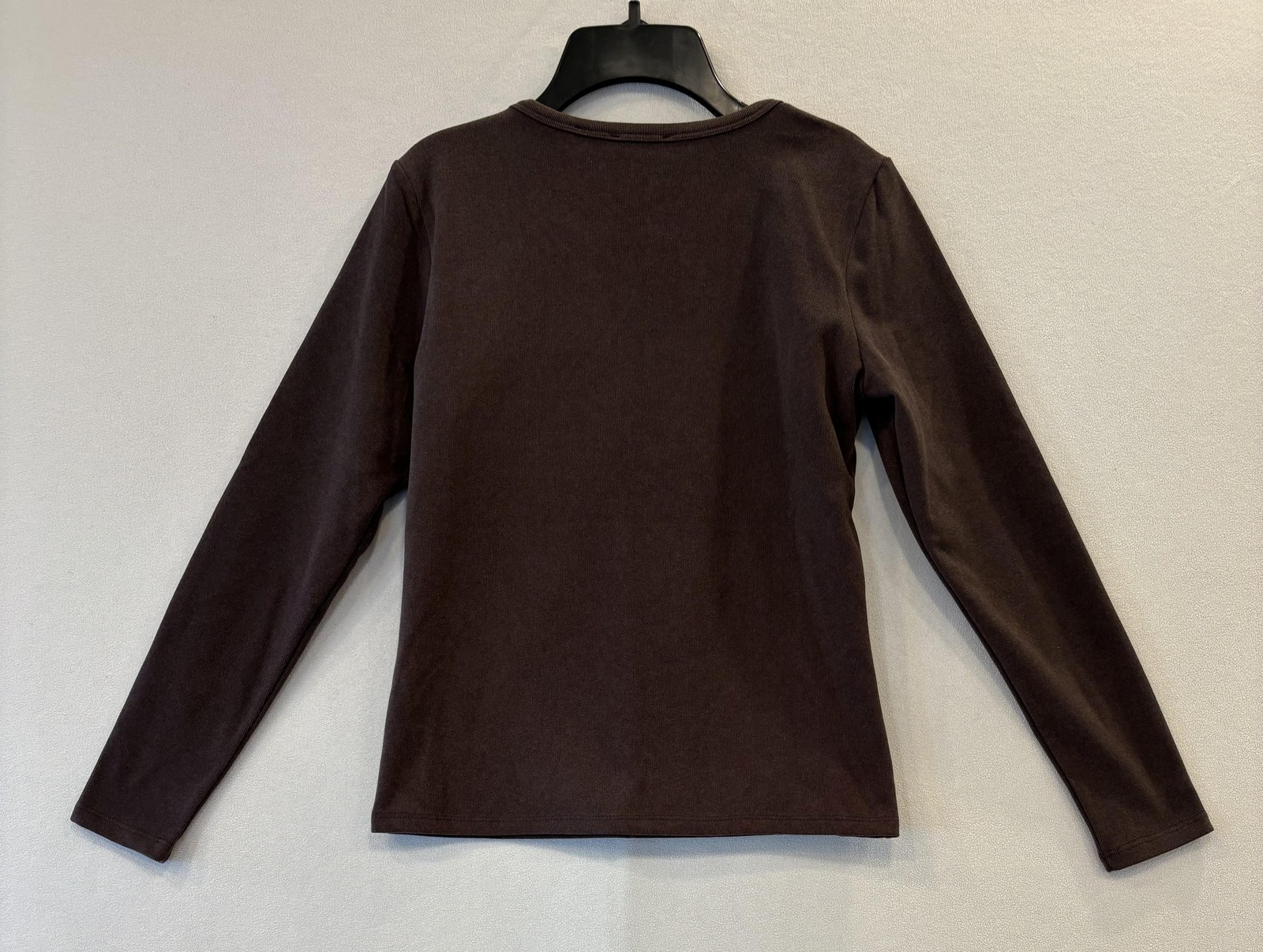 CYRUS Essentials Shirt Womens Small Brown Long Sleeve Crew Neck Stretch