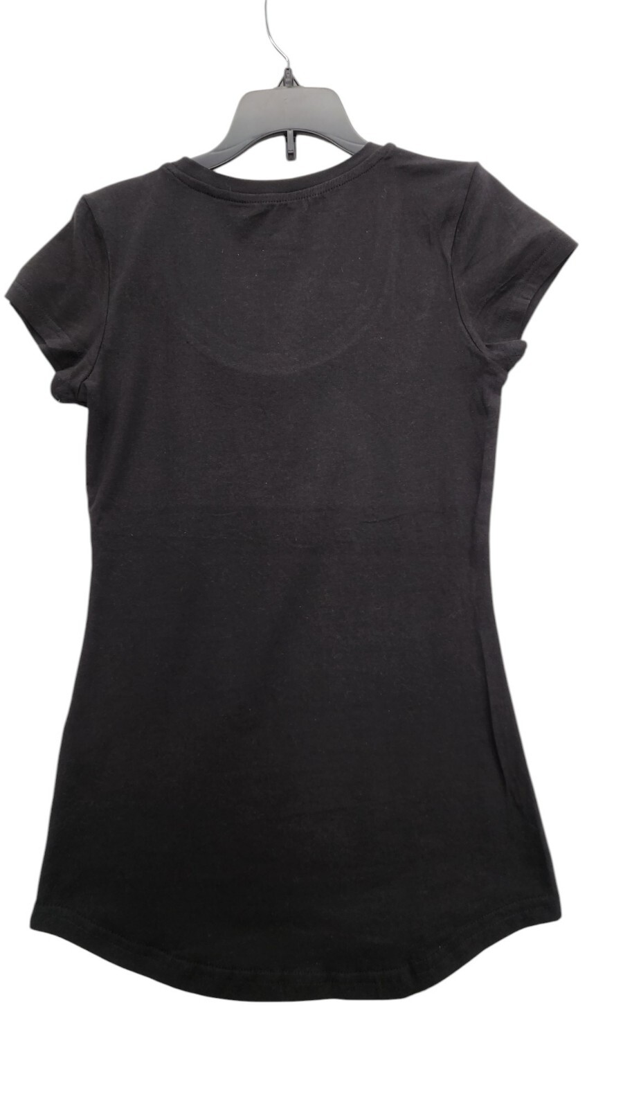 AVETO Juniors’ Scoop-Neck Cap-Sleeve T-Shirt Sz M Black M940