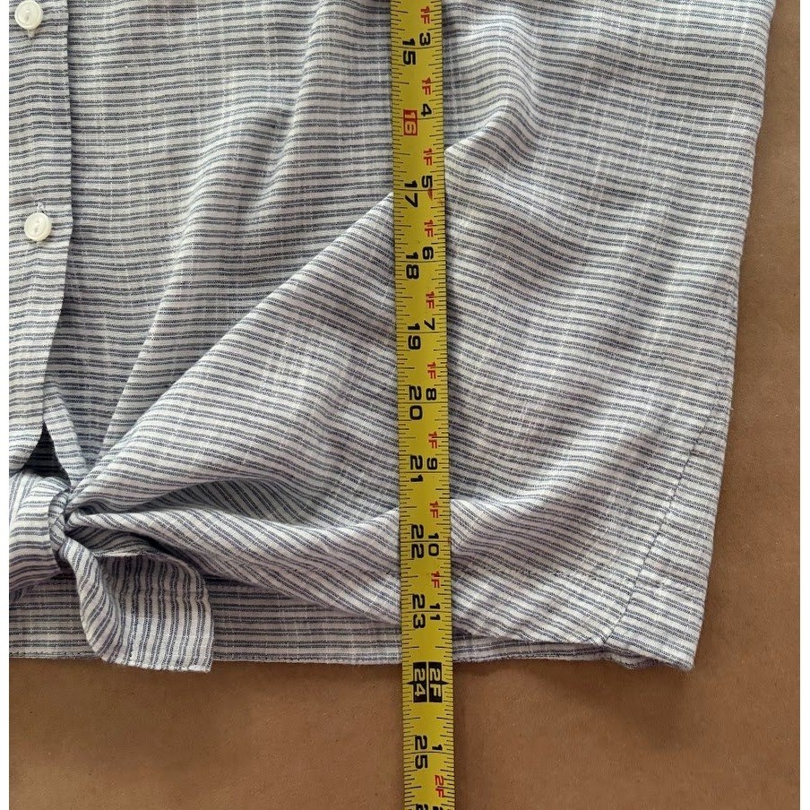 Gap Womens Large Blue White Striped Front Tie Shirt Coastal Nautical Beach NWT