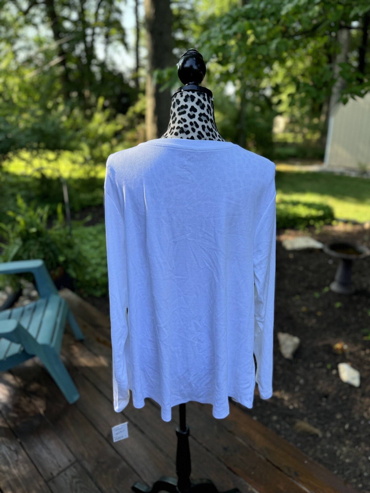 Sonoma Ribbed Henley Cotton Knit Top Shirt White Cotton Spandex Size 3X New