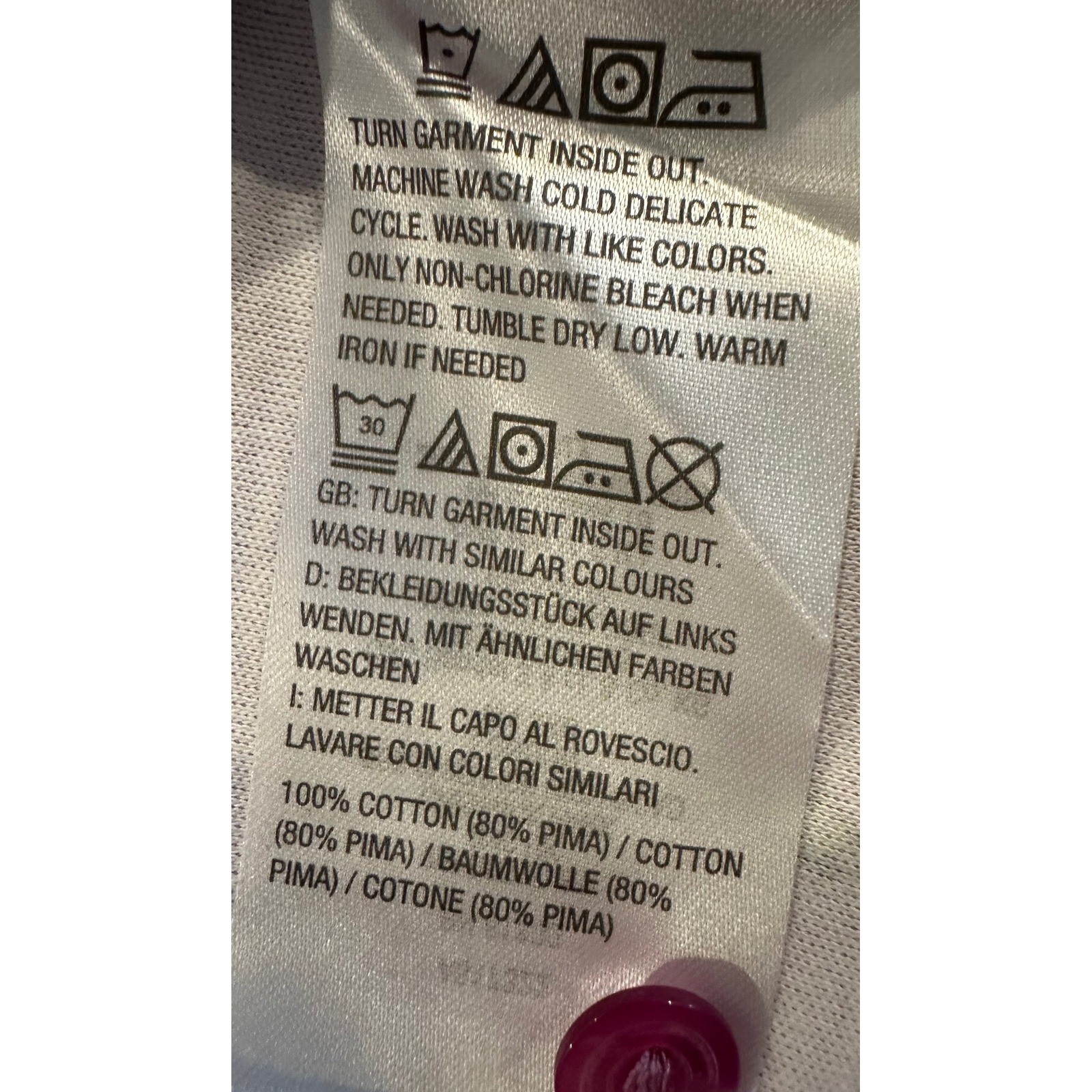 Isaac Mizrahi Pima Cotton Floral Button Down Shirt Mauve Missy’s Large A517322