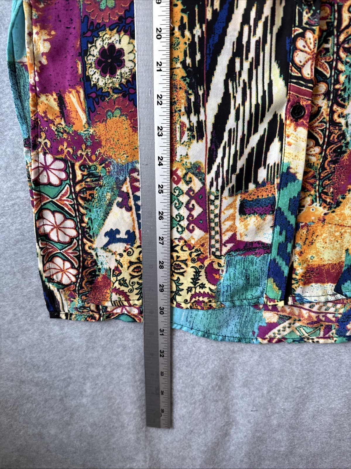 Spense Sleeveless Tunic Blouse S Patchworl Mixed Print Artsy Boho Resort 90s