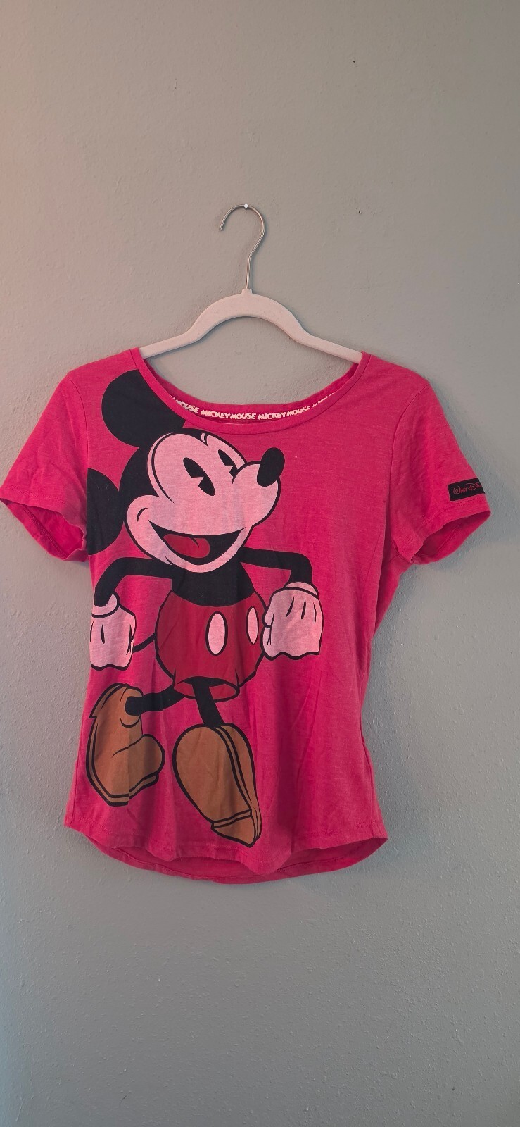 Disney Parks Mickey Mouse Pink Graphic T-Shirt Women’s Medium Walt Disney World