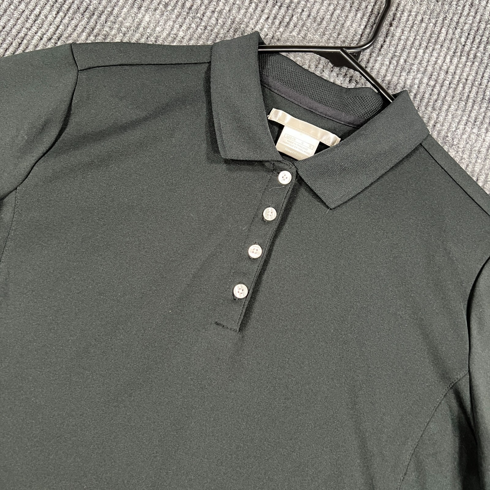 Nike Golf Shirt Womens Large Black Short Sleeve Performance Dri Fit Outdoor
