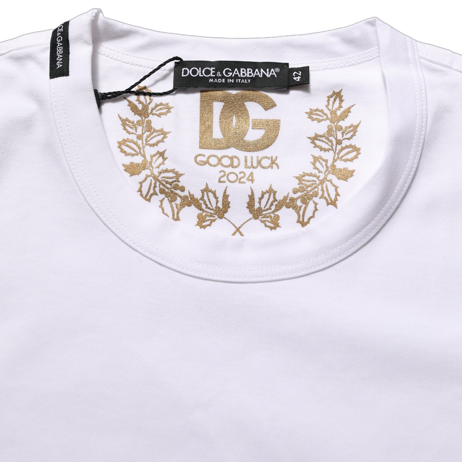 DOLCE & GABBANA T-shirt White Cotton Crew Neck Short Sleeves IT44/US10/L 150usd