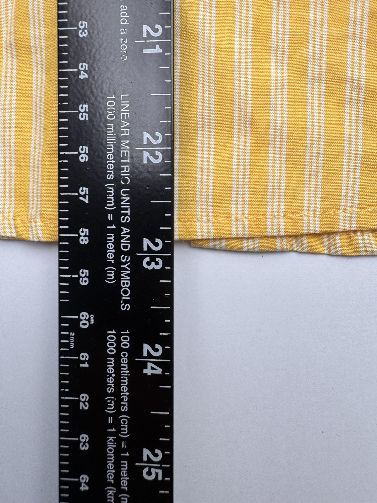 Laura Scott Shirt Womens Small Petite Yellow Striped Ruffle Button Front Blouse