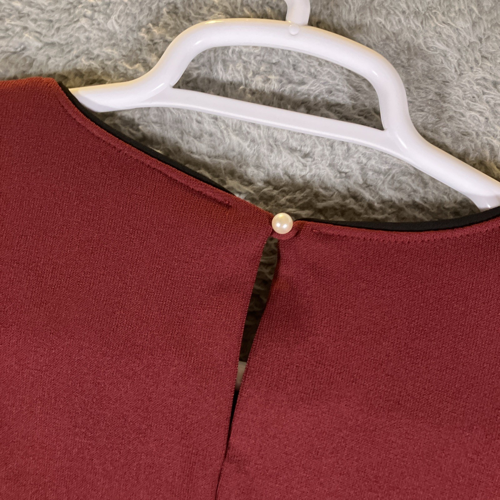Karl Lagerfeld Burgundy Blouse Womens XL Designer Chic Quiet Luxury Old Money