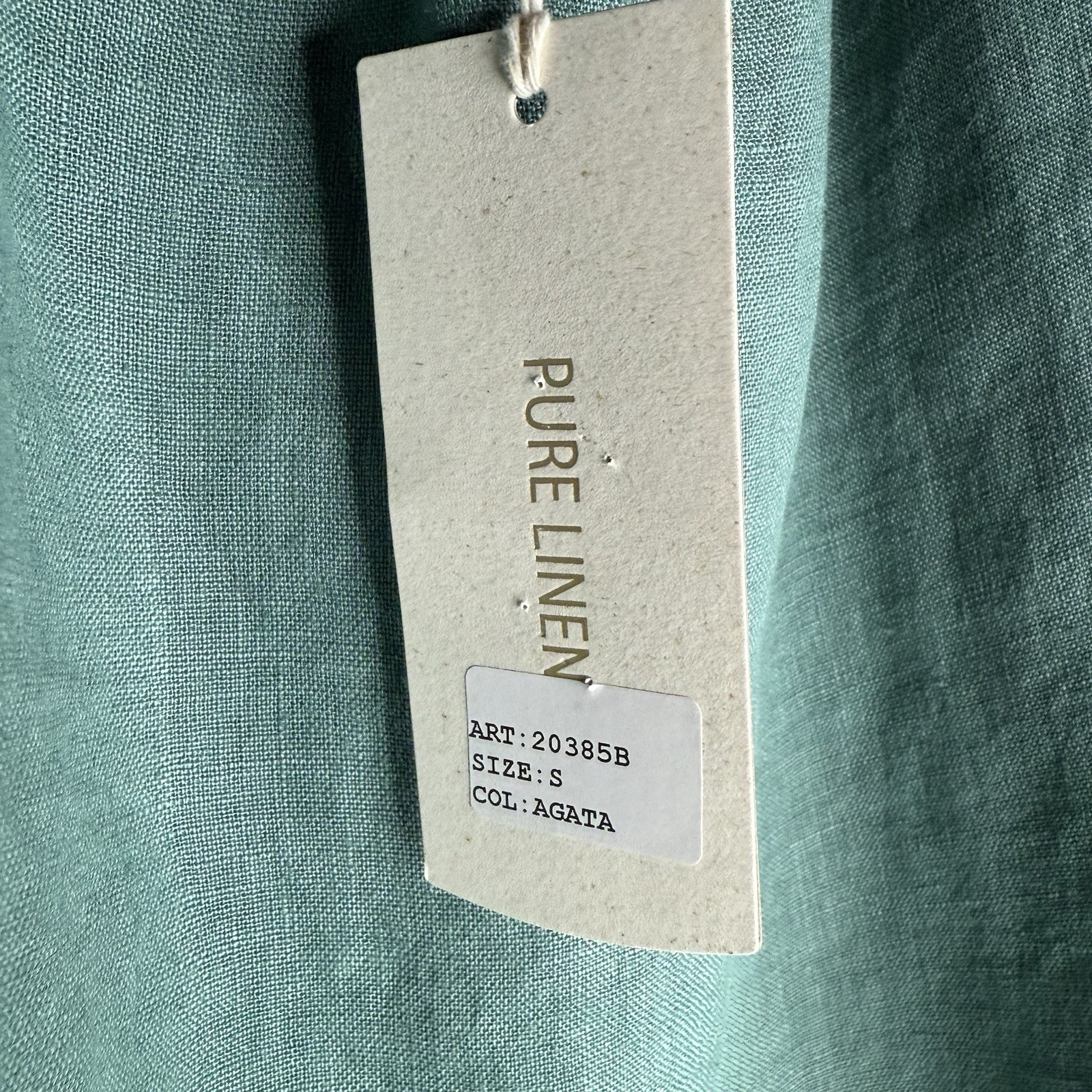Bellambra Small 100% Linen Square Neck Puff Sleeve Top Blouse Made In Italy