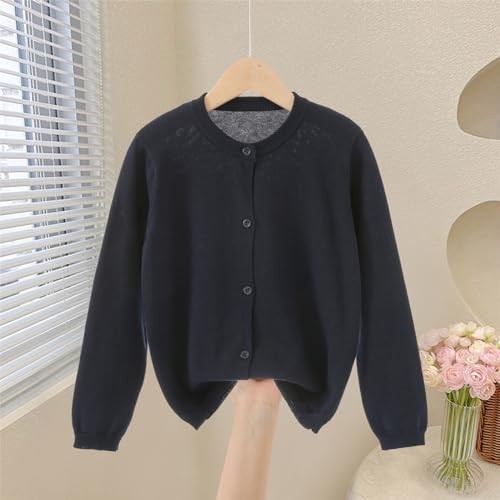 Girls’ Cardigans Sweater School Uniforms Cotton Long Sleeve 7-8 Years Navy
