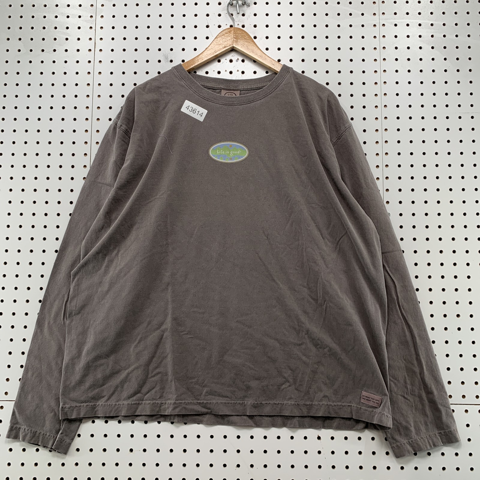 Life is Good Long Sleeve Shirt Womens 2XL Brown Outdoor Happy
