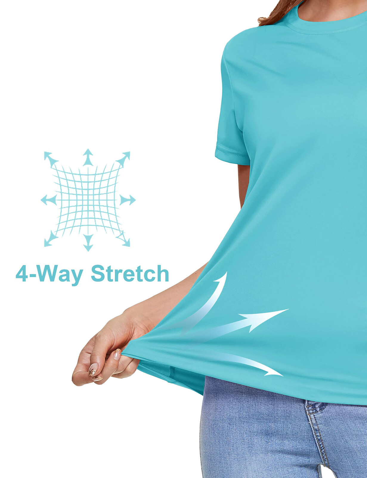 UPF 50+ Womens Short Sleeve UV Sun Shirts Quick Dry Travel Athletic Workout Tops