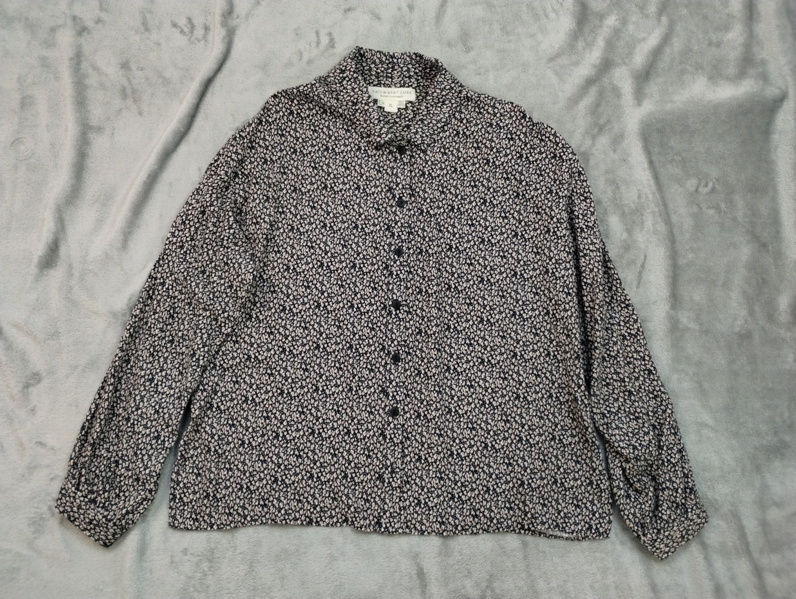 Saltwater Luxe Women’ Shirt Size XL Floral Print Long Sleeve Cottagecore Prairie