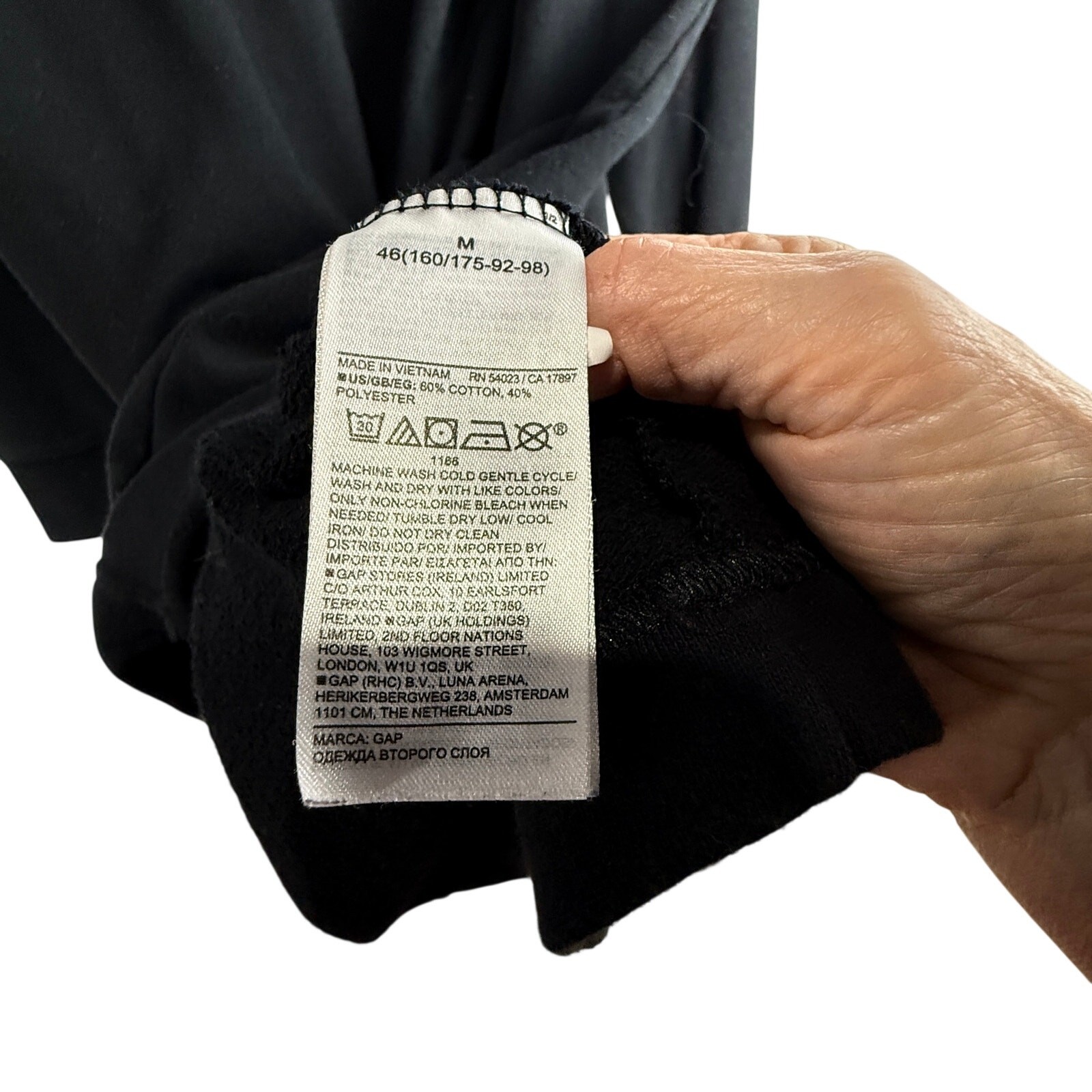 Jones NY Black Cotton-poly blouse sz Lg