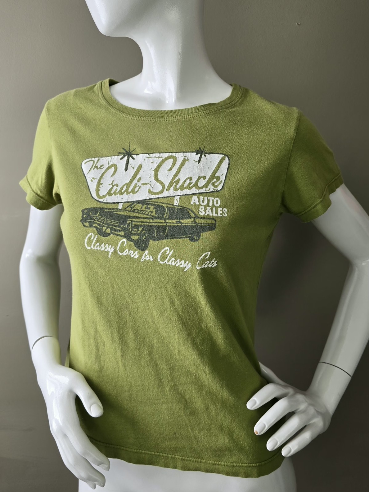 90’s Weavers Girl Graphic T-Shirt Cadillac Green XL Cotton Delia’s