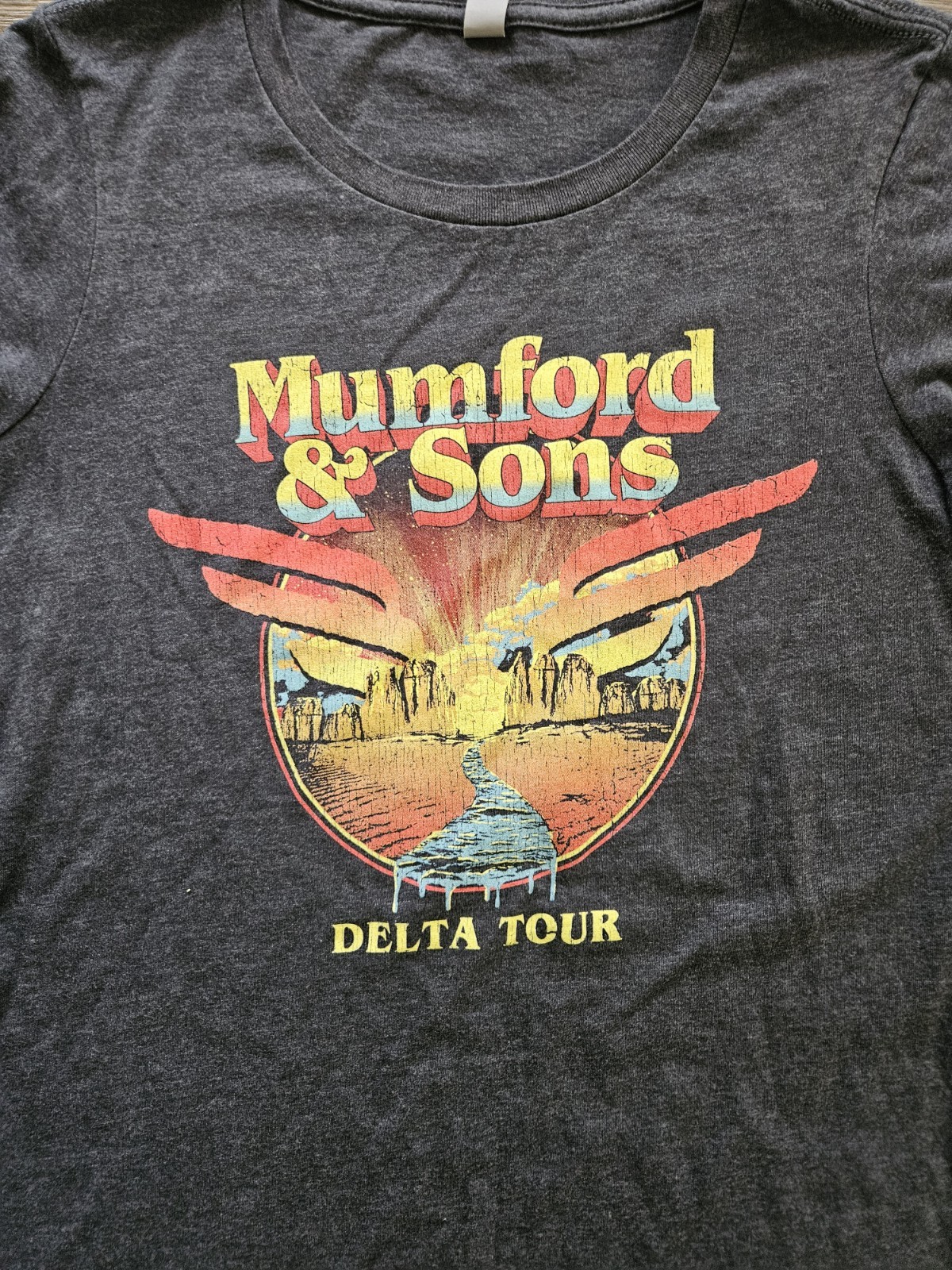 Mumford & Sons Delta Tour T Shirt Women’s M Concert Band Graphic Next Level