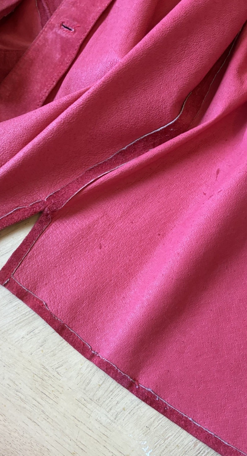 Vintage Red Genuine Suede Leather Shirt Jacket Women’s M Retro Western Boho 90s