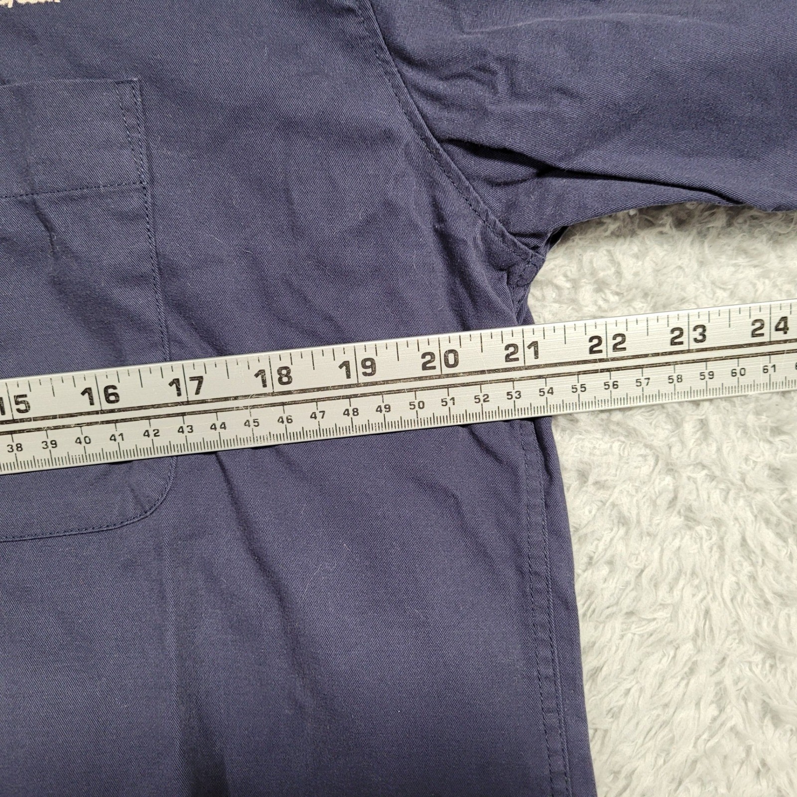 Cutter & Buck Button Up Shirt Womens Medium Navy Blue Long Sleeve