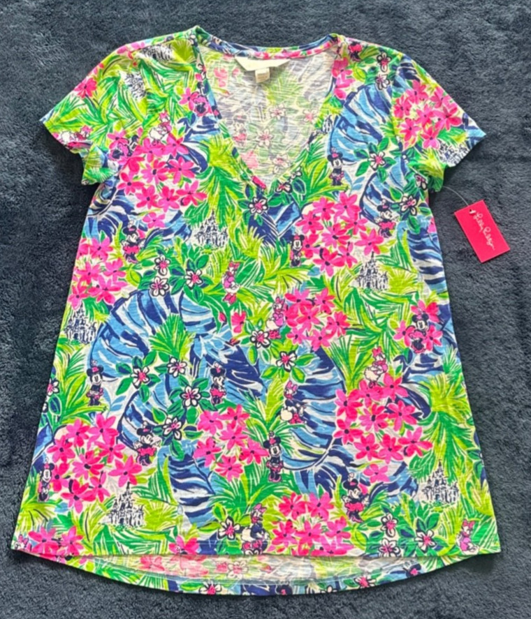 Disney Parks Top Lilly Pulitzer Dreamin T-Shirt Minnie Daisy Size Small NWOT