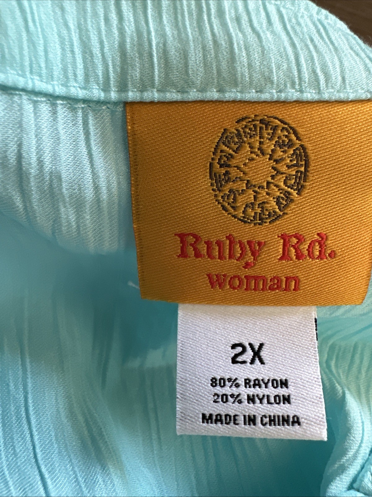 Ruby Rd Tunic Top Shirt Blouse Women 2X Long Sleeve Blue Embroidered V-Neck $64