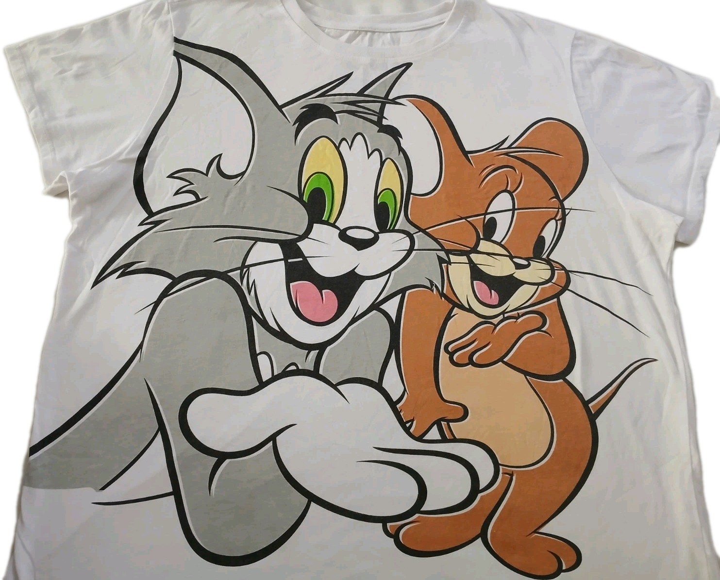Tom & Jerry Vintage Classic 90s Retro Cartoon 2XL Cotton Graphic Tee Shirt
