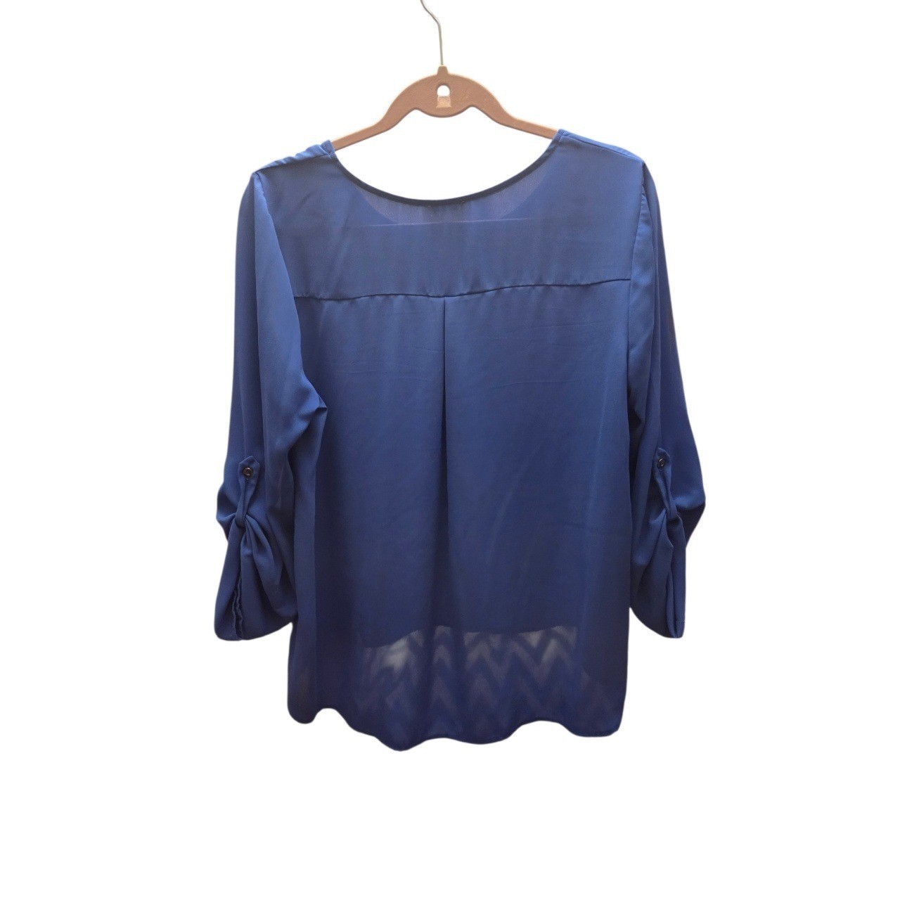 Flying Delta Royal Blue Sheer Layer Blouse | Size XL